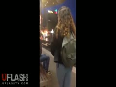 Horny dude flashing his dick to a sexy lady